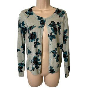 Talbots Cardigan Womens Cardigan Sweater S Petite Floral Merino Wool Cottagecore